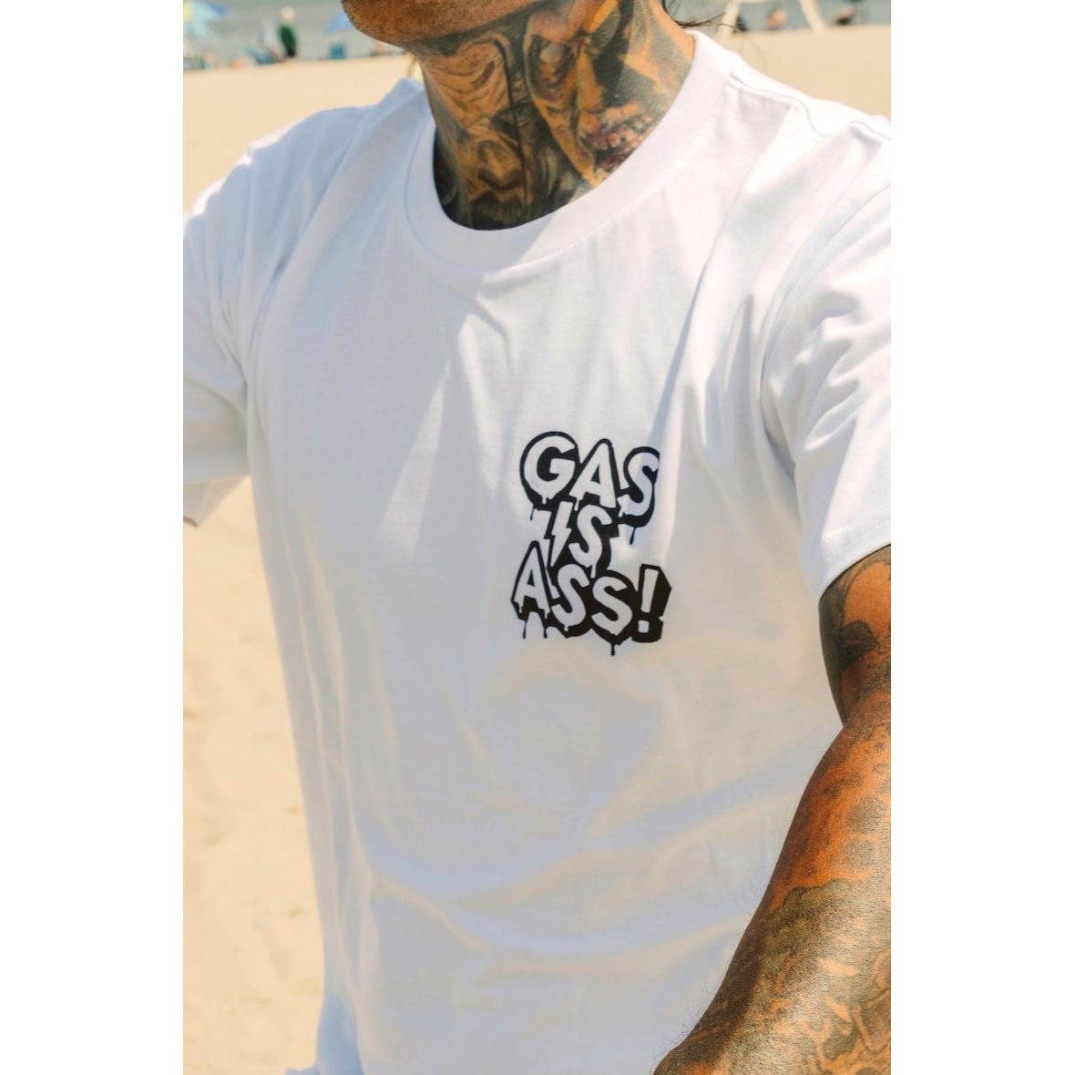 Gas is Ass! Shirt - White Tattoo Edition