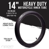 60/100-14 (2.50/2.75 x 14) Heavy Duty 14" Motorcycle Inner Tube - 3mm Thick