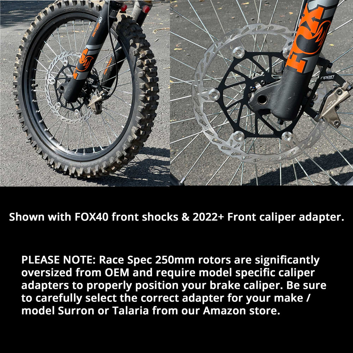 250mm Front Caliper Adapter [203mm to 250mm] for Surron LBX & Talaria