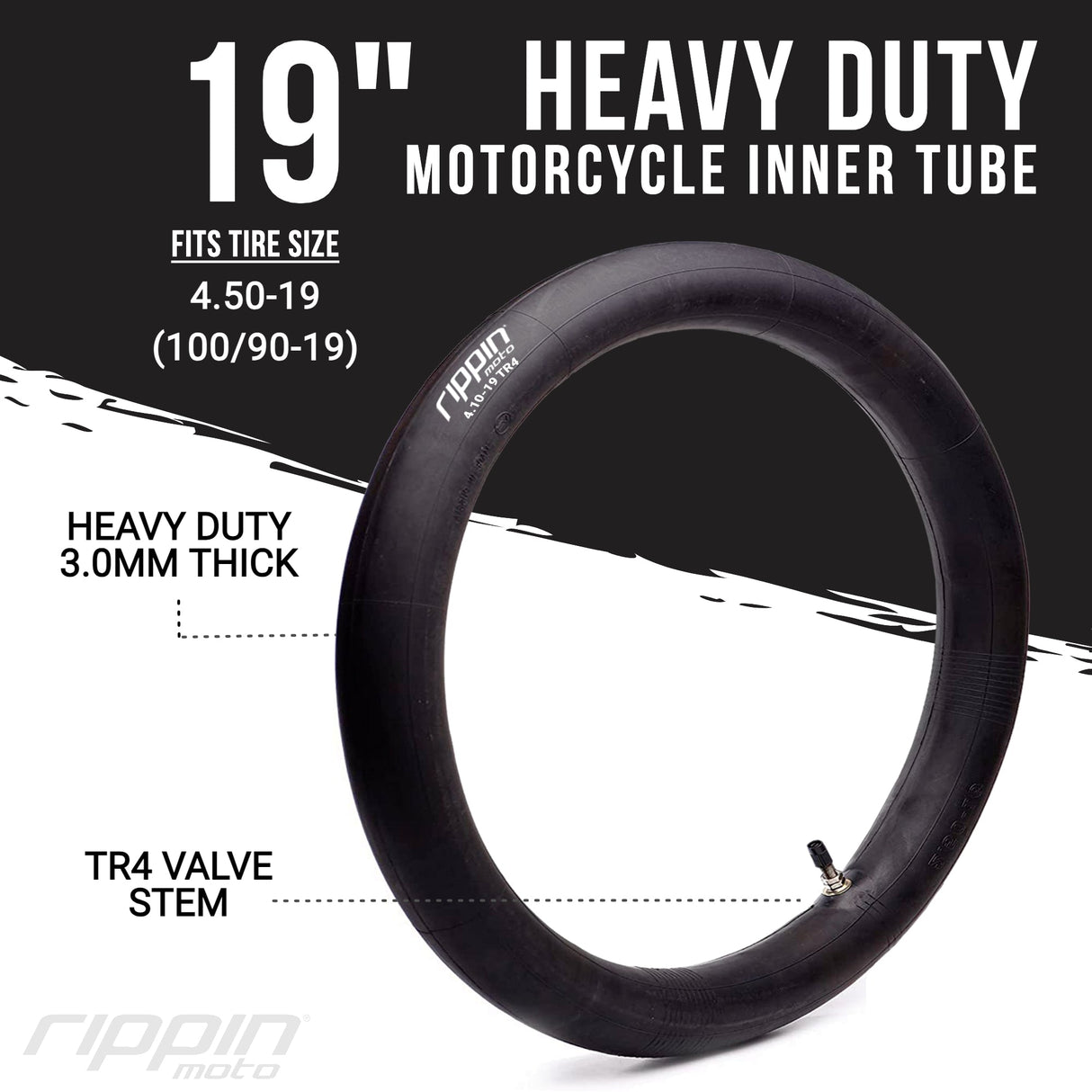 100/90-19 (4.10 x 19) Heavy Duty 19" Motorcycle Inner Tube - 3mm Thick