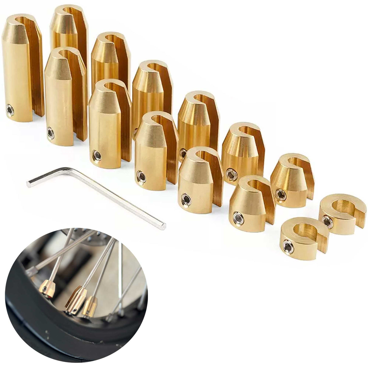 14 Pack Spoke Wheel Weights (Brass)